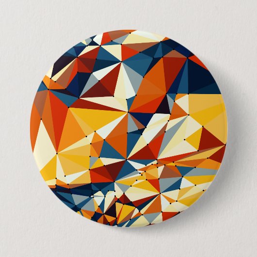 Netto meerkleurige driehoeken ronde button 7,6 cm (Voorkant)