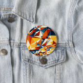 Netto meerkleurige driehoeken ronde button 7,6 cm (In situ)