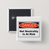 Netto-neutraliteit loopt gevaar vierkante button 5,1 cm (Voorkant /achterkant)