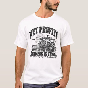 Netto Winst Bedrijf Is Getijden Zwarte Inkt T-shirt