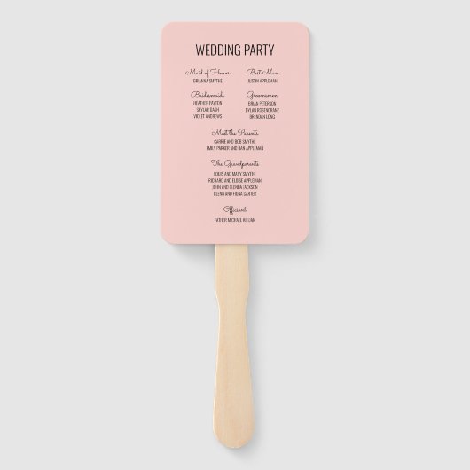 Nettoresultaat van het Leaf Wedding Programme Fans Handwaaier (Achterkant)