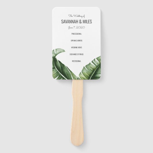 Nettoresultaat van het Leaf Wedding Programme Fans Handwaaier (Voorkant)