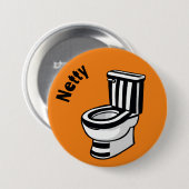 Netty Geordie pin, toilet, badkamer Ronde Button 7,6 Cm (Voorkant /achterkant)