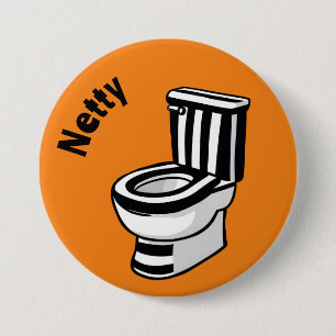 Netty Geordie pin, toilet, badkamer Ronde Button 7,6 Cm