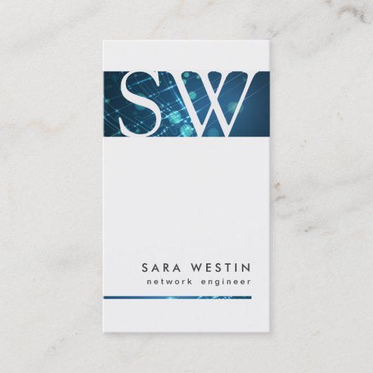 Netwerk Engineer Monogram Circuits Visitekaartje (Voorkant)