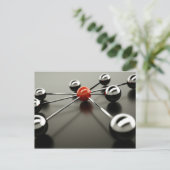 Netwerk rood briefkaart (Staand voorkant)