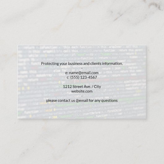 Netwerkbeveiliging | Beveiligingscamera Visitekaartje (Achterkant)