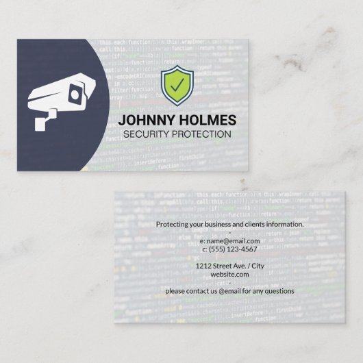 Netwerkbeveiliging | Beveiligingscamera Visitekaartje (Voorkant / Achterkant)