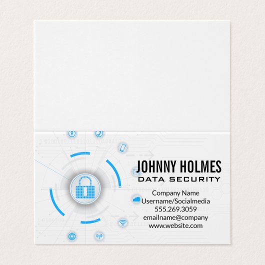 Netwerkbeveiliging | Cyberbeveiliging Visitekaartje (Buitenkant ongevouwen)