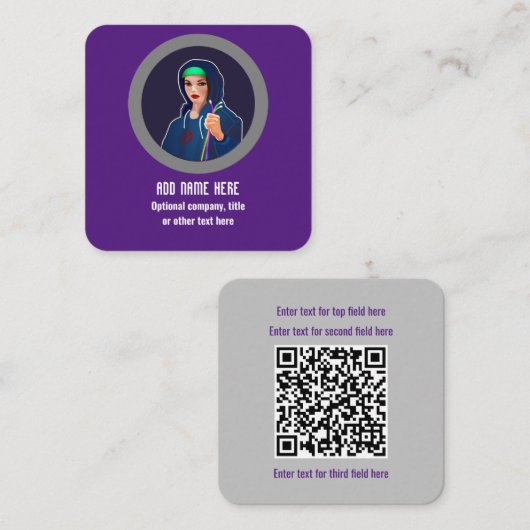 Netwerkbeveiliging en pen testen - Vrouw engineer Vierkante Visitekaartje (Voorkant / Achterkant)
