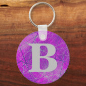 Netwerken in roze Abstract geometrisch Sleutelhanger (Voorkant)