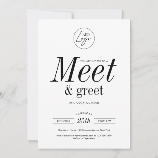 Netwerken Ontmoet & begroet minimalistische zakeli Kaart (Voorkant)