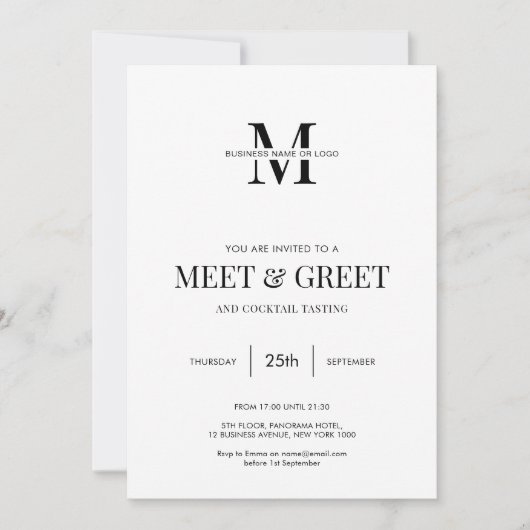 Netwerken Ontmoet & Groet Minimalistisch Modern Bu Kaart (Voorkant)