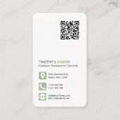 Netwerken QR-code eenvoudige sociale media groen Visitekaartje (Voorkant)