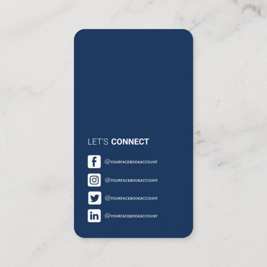 Netwerken QR-code professionele sociale media blau Visitekaartje (Achterkant)