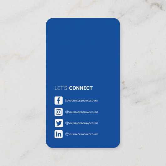 Netwerken QR-code professionele sociale media blau Visitekaartje (Achterkant)