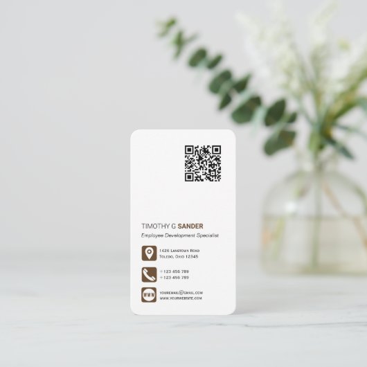 Netwerken QR-code professionele sociale media brui Visitekaartje (Staand voorkant)