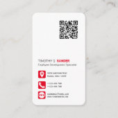 Netwerken QR code professionele sociale media rood Visitekaartje (Voorkant)