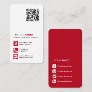 Netwerken QR code professionele sociale media rood Visitekaartje