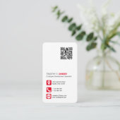 Netwerken QR code professionele sociale media rood Visitekaartje (Staand voorkant)
