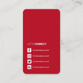 Netwerken QR code professionele sociale media rood Visitekaartje (Achterkant)