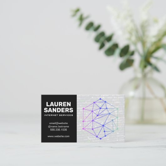 Netwerken | Technische geometrische Logo Visitekaartje (Staand voorkant)