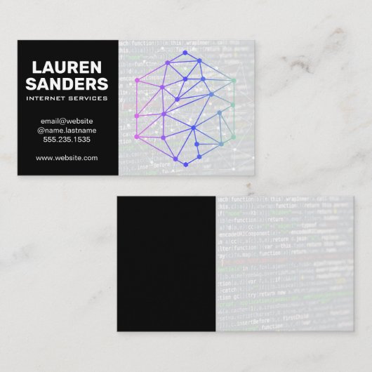 Netwerken | Technische geometrische Logo Visitekaartje (Voorkant / Achterkant)