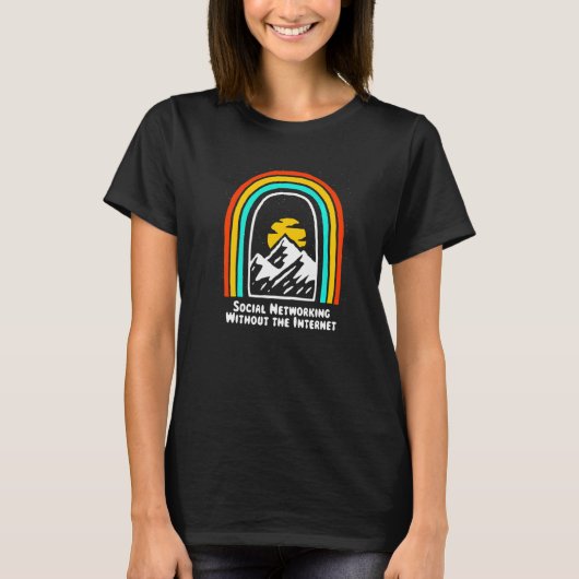Netwerken Zonder Internet Camping Vrienden Camper T-shirt (Voorkant)
