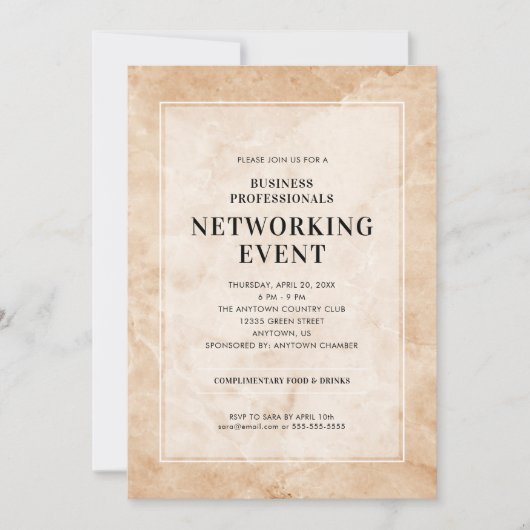 Netwerkgebeurtenis Stijlvolle marmeren achtergrond Kaart (Voorkant)