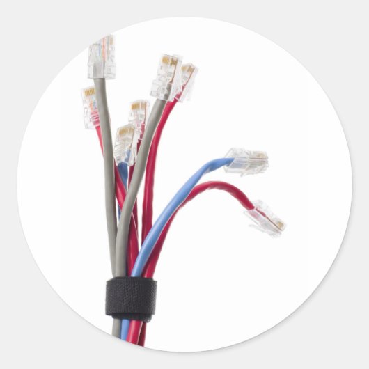 Netwerkkabels Ronde Sticker (Voorkant)