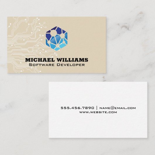 NetwerkLogo | Circuiter | Technische ingenieur Visitekaartje (Voorkant / Achterkant)