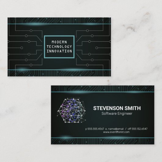 NetwerkLogo | Circuitry Tech Visitekaartje (Voorkant / Achterkant)