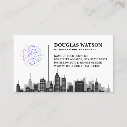 NetwerkLogo | City Skyline Visitekaartje (Voorkant)