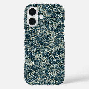 Netwerkneuronen op turquoise - naadloos patroon. iPhone 16 hoesje