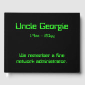 Network Administrator condoleances Guestbook Gastenboek (Voorkant)