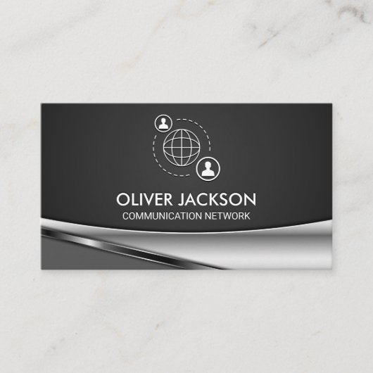 Network Communication Pictogram | Logo onderneming Visitekaartje (Voorkant)