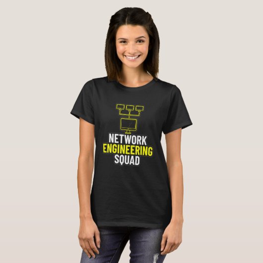 Network Engineer Engineering Squad it Apparel T-shirt (Voorkant volledig)