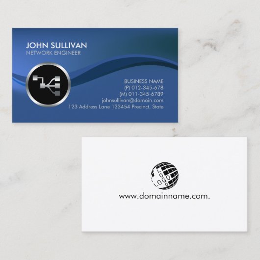 Network Engineer-netwerkpuntenpictogram Business C Visitekaartje (Voorkant / Achterkant)