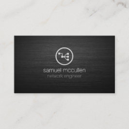 Network Engineer Network Points Pictogram geborste Visitekaartje
