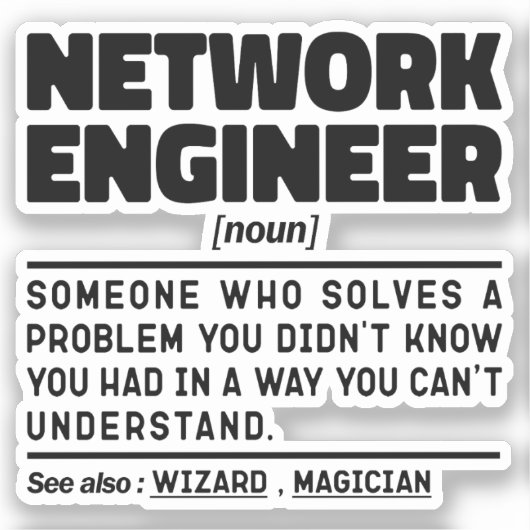 Network Engineer Noun Data Science Geek Student Sticker (Voorkant)