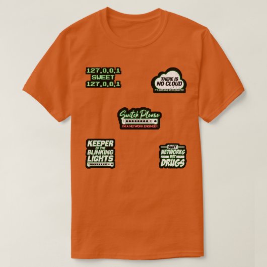 Network Engineer Technician Sticker Pack T-shirt (Design voorkant)