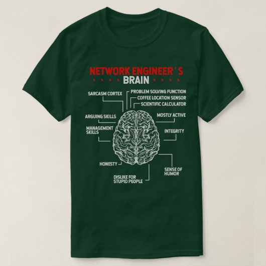 Network Engineering Brain Server Network Engineer T-shirt (Design voorkant)