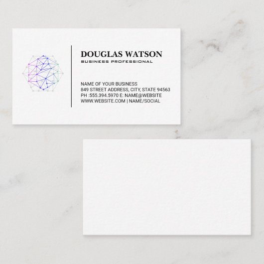 Network Modern Kleurrijke Tech Logo Visitekaartje (Voorkant / Achterkant)