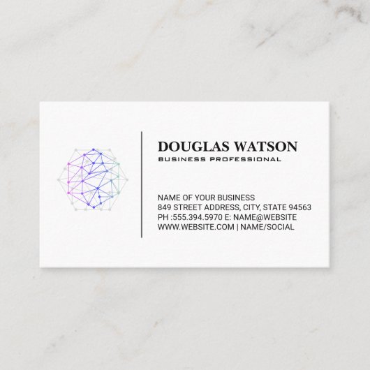 Network Modern Kleurrijke Tech Logo Visitekaartje (Voorkant)