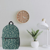 Networking Neurons op Blauwgroen - naadloos patroo Bedrukte Rugzak