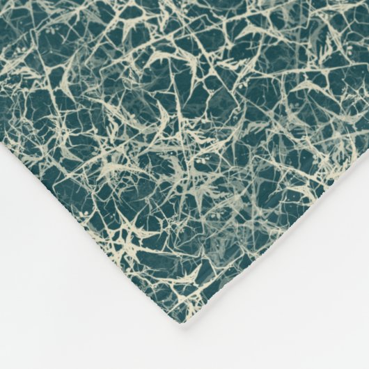 Networking Neurons op Blauwgroen - naadloos patroo Fleece Deken (Hoek)