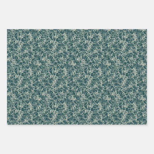 Networking Neurons op Blauwgroen - naadloos patroo Inpakpapier Vel (Voorkant 2)