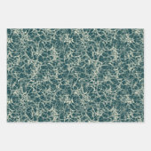 Networking Neurons op Blauwgroen - naadloos patroo Inpakpapier Vel (Voorkant)