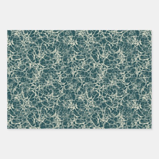 Networking Neurons op Blauwgroen - naadloos patroo Inpakpapier Vel (Voorkant)