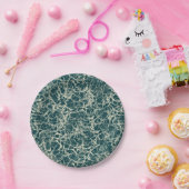 Networking Neurons op Blauwgroen - naadloos patroo Papieren Bordje (Feest)